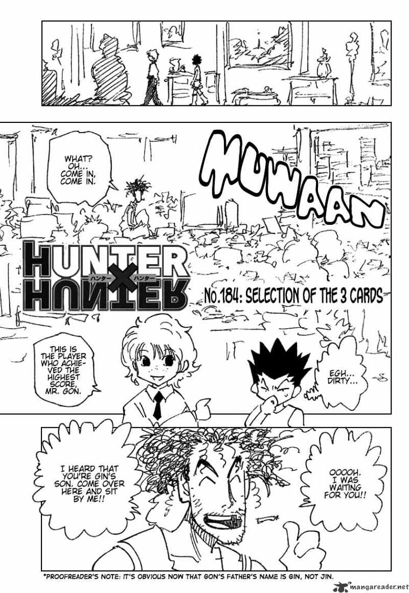 Hunter x Hunter, Chapter 184 - Selection Of The 3 Cards image 01