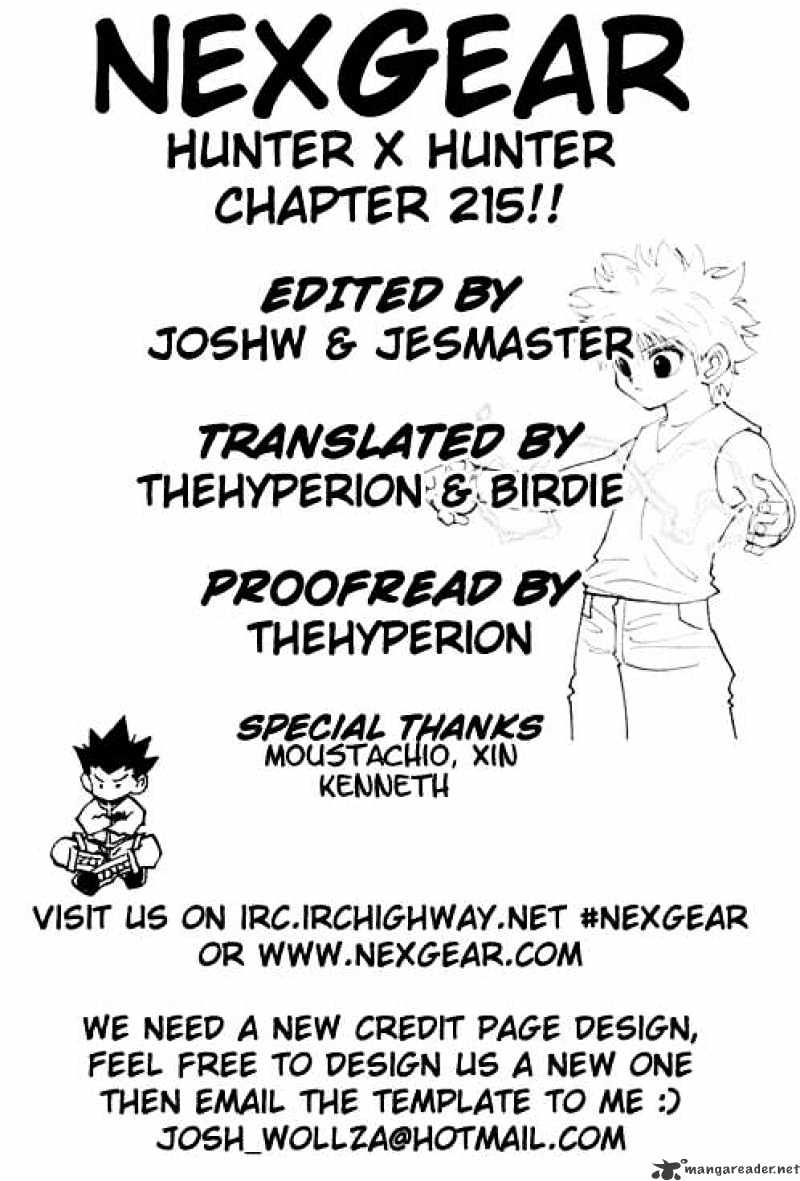 Hunter x Hunter, Chapter 215 - Dyine Wish image 01