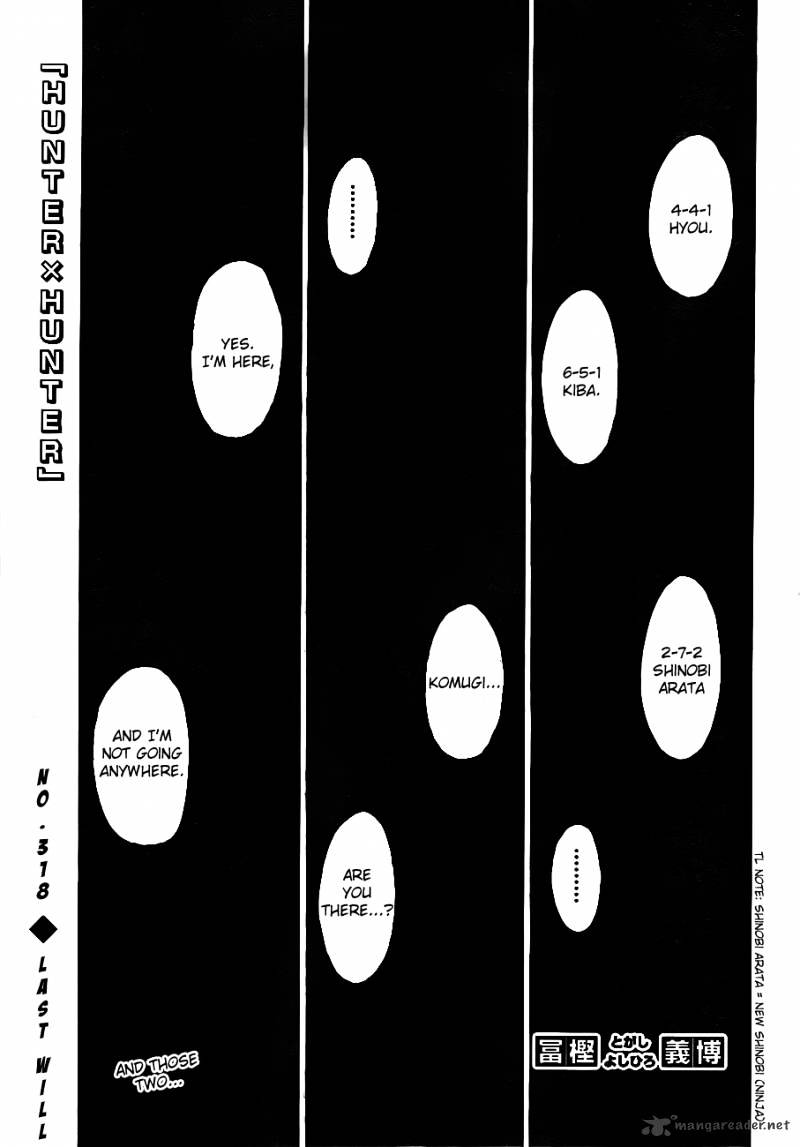 Hunter x Hunter, Chapter 318 - Last Will image 01