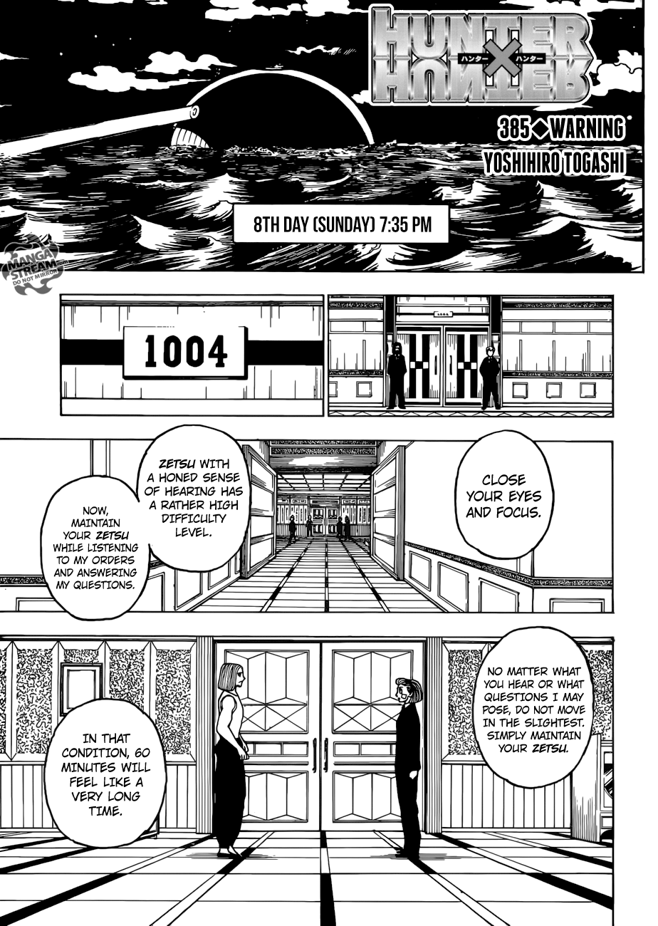 Hunter x Hunter, Chapter 385 - Warning image 01