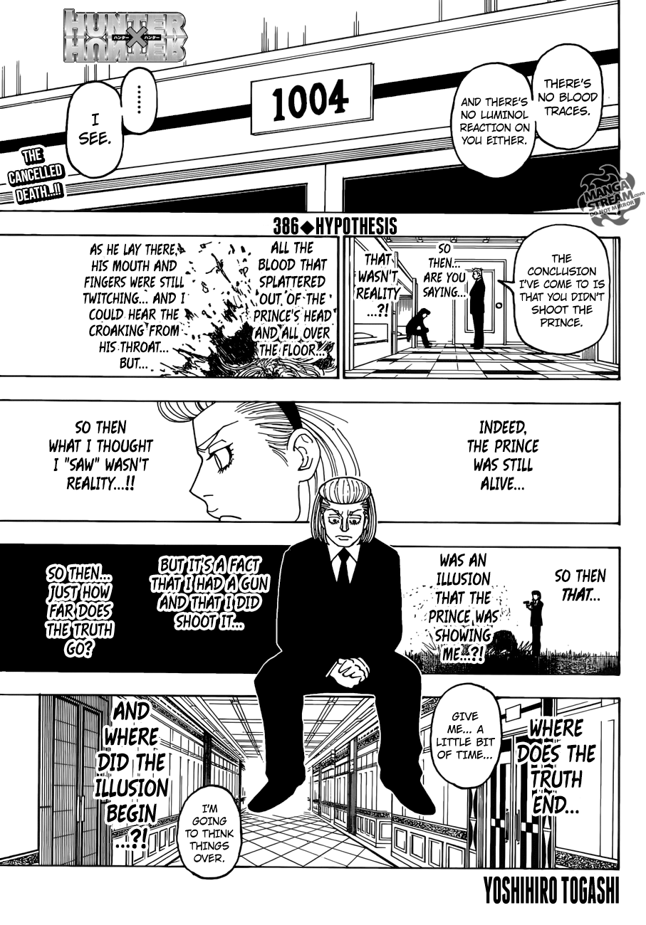 Hunter x Hunter, Chapter 386 - Hypothesis image 01